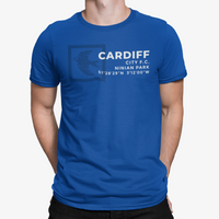 Ninian Park Coordinates Blue T-Shirt