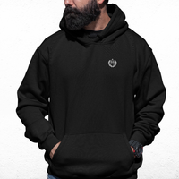 Everton Black Mens Hoodie, Kangaroo Pouch Pocket, Self-Coloured Cords, 80% Cotton/20% Polyester, Embroidered Toffees Logo