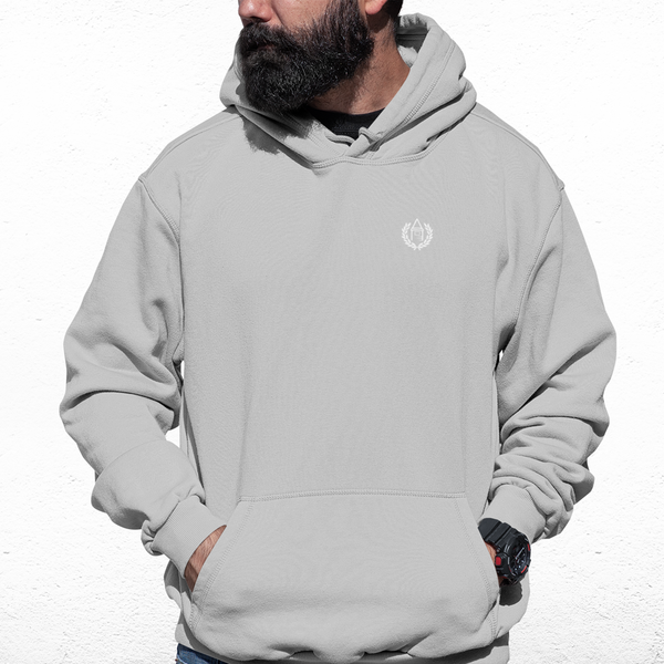 Everton Grey Mens Hoodie, Kangaroo Pouch Pocket, Self-Coloured Cords, 80% Cotton/20% Polyester, Embroidered Toffees Logo