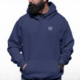 Everton Navy Mens Hoodie, Kangaroo Pouch Pocket, Self-Coloured Cords, 80% Cotton/20% Polyester, Embroidered Toffees Logo