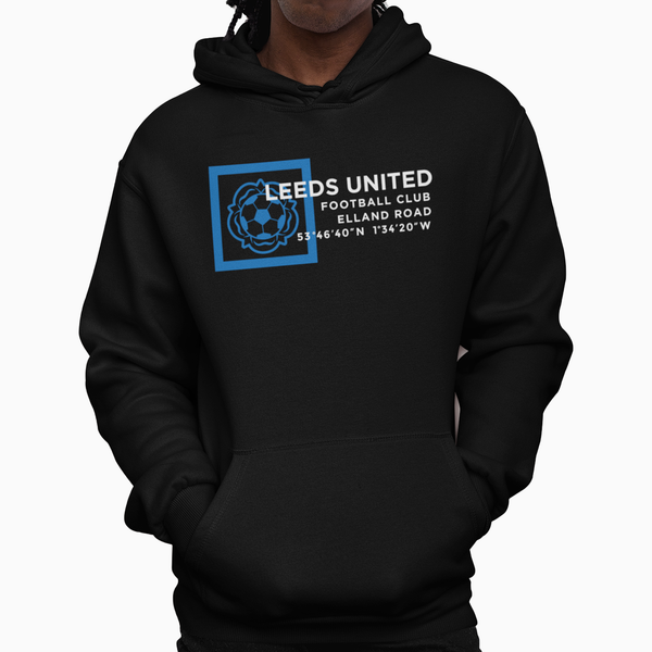 Elland Road Coordinates Black Hoodie