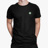 Leeds Black Mens Heavy T-Shirt, 100% Cotton, Short-Sleeve Crew Neck, Embroidered LUFCMot logo