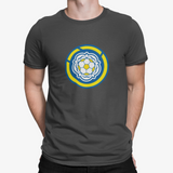 Leeds Grey Mens Heavy T-Shirt, 100% Cotton, Short-Sleeve Crew Neck, Large Print LUFCMot Logo