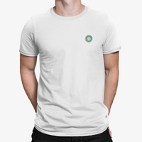 Leeds White Mens Heavy T-Shirt, 100% Cotton, Short-Sleeve Crew Neck, Embroidered LUFCMot logo