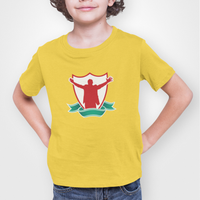 Liverpool FC Yellow Childrens T-shirt, 100% Cotton, Short-Sleeve, Large Print TheKop Logo