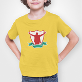 Liverpool FC Yellow Childrens T-shirt, 100% Cotton, Short-Sleeve, Large Print TheKop Logo