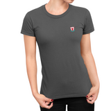 Liverpool Grey Ladies T-Shirt, 100% Cotton, Slim Fit, Embroidered Kop Logo