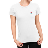 Liverpool White Ladies T-Shirt, 100% Cotton, Slim Fit, Embroidered Kop Logo