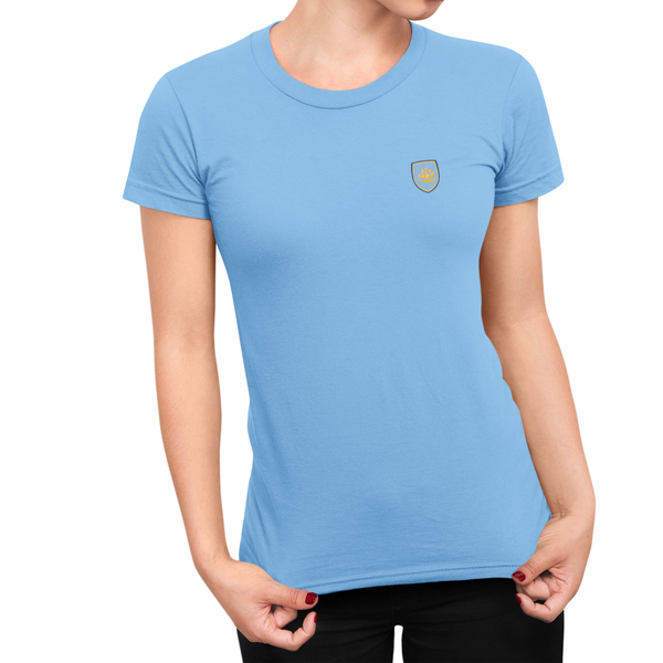 Manchester City Blue Ladies T-Shirt, 100% Cotton, Slim Fit, Embroidered ManCityzens Logo