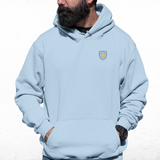 Manchester City Sky Blue Mens Hoodie, Kangaroo Pouch Pocket, Self-Coloured Cords, 80% Cotton/20% Polyester, Embroidered ManCityzens Logo