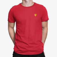 Man United Red Mens Heavy T-Shirt, 100% Cotton, Short-Sleeve Crew Neck, Embroidered UnitedReds Logo