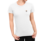 Southampton White Ladies T-Shirt, 100% Cotton, Slim Fit, Embroidered Saint1885 Logo