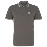 West Ham Grey Mens Three Button Polo Shirt, 100% Polyester, Short-Sleeve, Embroidered COYIrons Logo