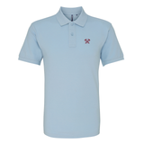 West Ham Light Blue Mens Three Button Polo Shirt, 100% Polyester, Short-Sleeve, Embroidered COYIrons Logo