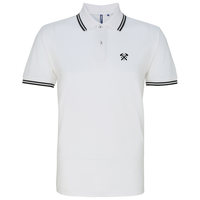 West Ham White Mens Three Button Polo Shirt, 100% Polyester, Short-Sleeve, Embroidered COYIrons Logo