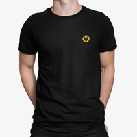 Wolves Black Mens Heavy T-Shirt, 100% Cotton, Short-Sleeve Crew Neck, Embroidered WeAreWolves logo