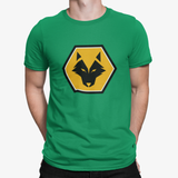 Wolves Green Mens Heavy T-Shirt, 100% Cotton, Short-Sleeve Crew Neck, Large Print WeAreWolves Logo