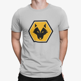 Wolves Grey Mens Heavy T-Shirt, 100% Cotton, Short-Sleeve Crew Neck, Large Print WeAreWolves Logo